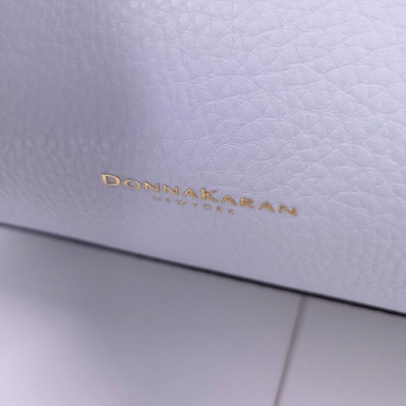 Donna Karan Glenwood Shoulder Leather Bag Slouchy Tassel Frost Blue Large Purse - Picture 4 of 13